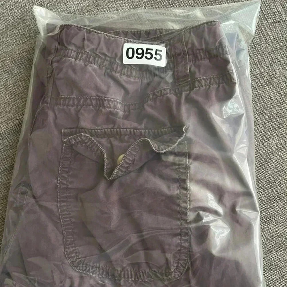 London Jean‎ Chino Short Pants Size 0 Purple 100% Cotton Cargo With Tie - Picture 9 of 9